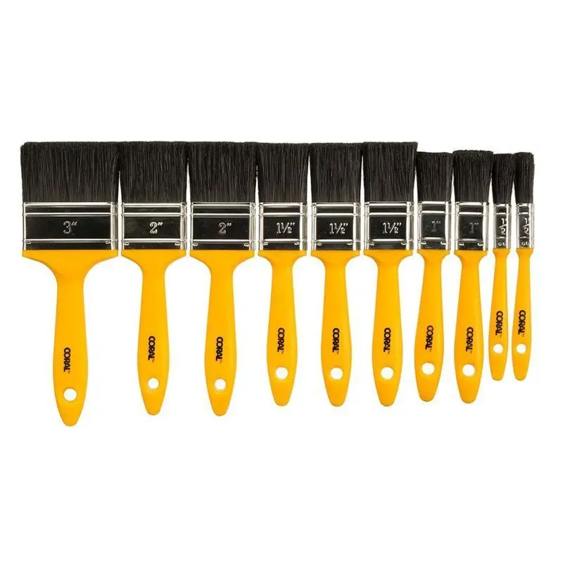10-Piece Paint Brush Set – Assorted Synthetic Bristle Sizes For Diy And Professional Use 1