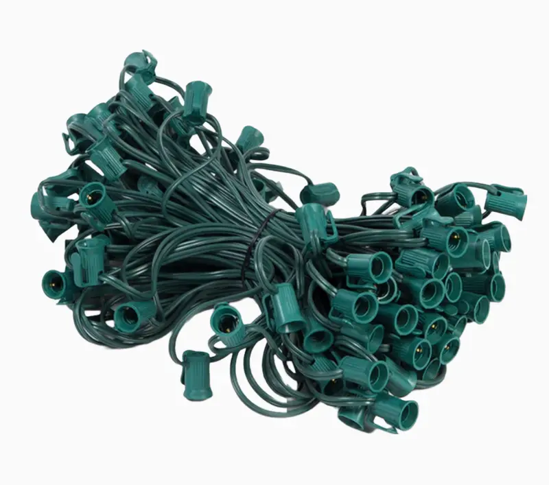 100-Foot C9 Socket Cord With Spt-1 Wire And 12-Inch Spacing (100 Sockets) 1