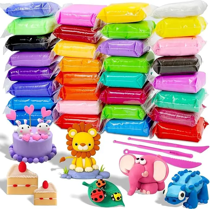 12-Color Air-Dry Clay Kit For Kids – Non-Toxic, Lightweight Diy Modeling Set With 3 Tools (Ages 3–10) 1