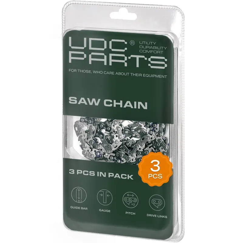 12-Inch Chainsaw Chain – 3-Pack, R45 Style, .043" Gauge, 45 Links, 3/8" Low-Profile Pitch – Fits Dewalt, Ryobi, Worx & More 1