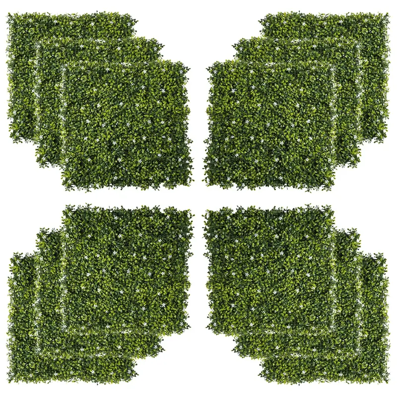 12-Piece Artificial Boxwood Wall Panel Set – Milan-Style Privacy Screen (20" X 20") 1