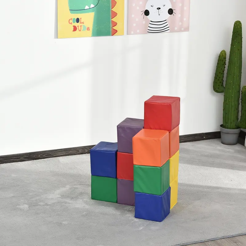 12-Piece Pu Foam Stacking Blocks – Vibrant, Durable Building Set For Creative Play 1