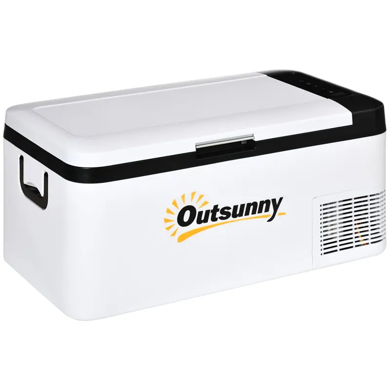 12V Portable Car Refrigerator With Led Interior Light And Collapsible Handles 1