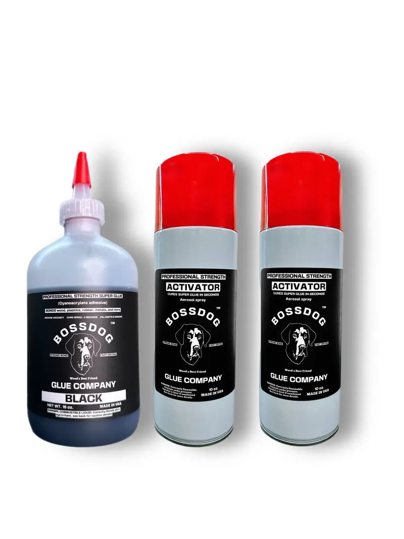 16 Oz Professional-Strength Black Medium Super Glue + Dual 10 Oz Activators 1