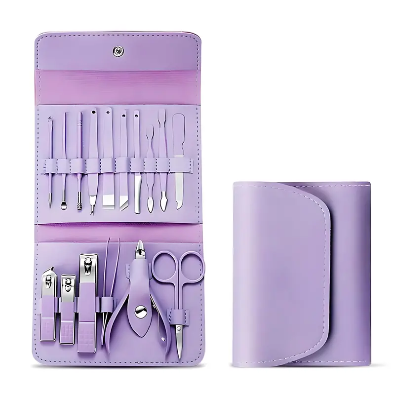 16-Piece Stainless Steel Manicure & Pedicure Kit – Professional Nail Care Set For Hands, Feet & Facial Grooming 1