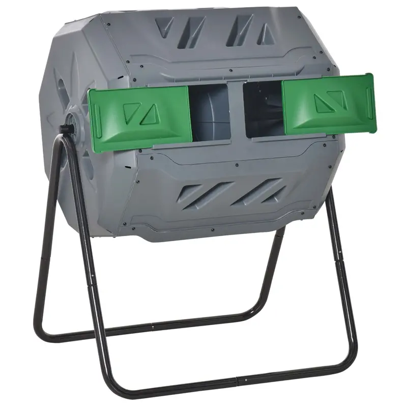 160L Dual-Chamber Rotating Composter – 360° Tumbling Bin For Fast, Odor-Free Outdoor Composting 1