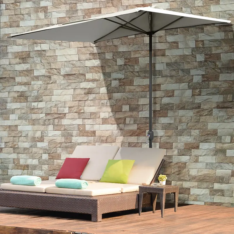 2.3-Meter Half-Parasol With Steel Frame And Crank Mechanism – Beige 1