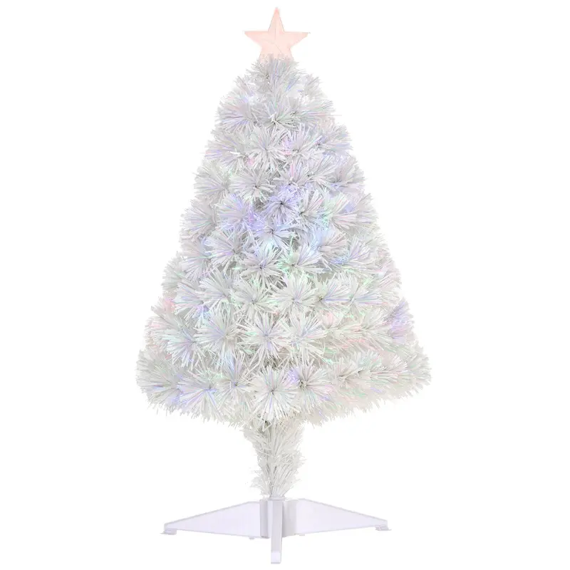 2.5-Foot Pre-Lit Tabletop Christmas Tree With Fiber Optic Lights 1