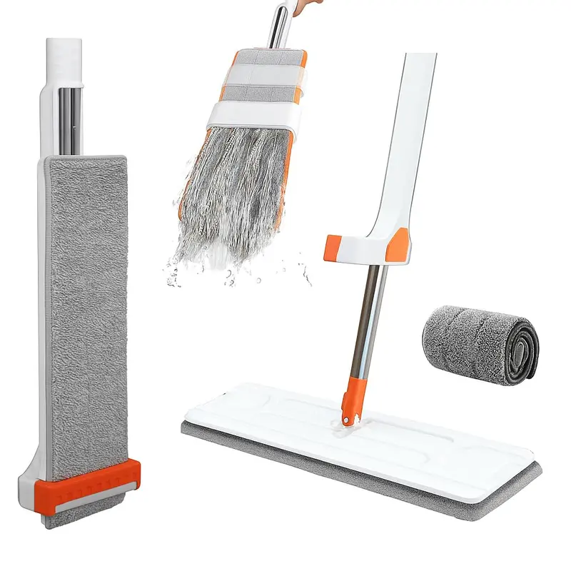 2-In-1 Self-Wringing Microfiber Mop – Adjustable Floor Cleaning Stick For Wet & Dry Use In Home, Kitchen & Bathroom 1