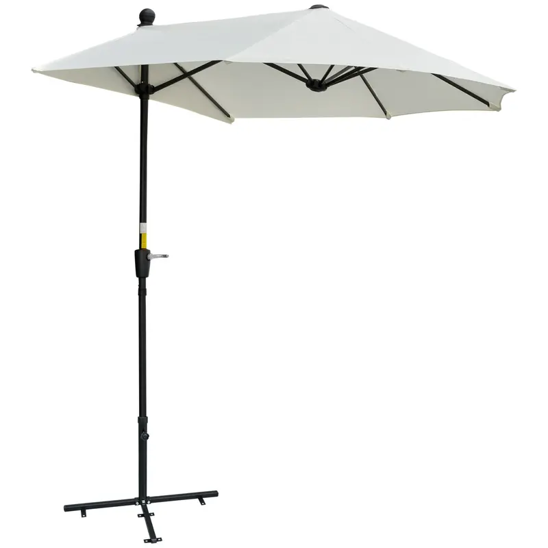 2-Meter Half-Canopy Market Umbrella – Crank-Operated Garden & Balcony Parasol 1