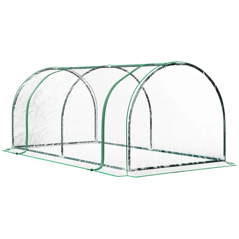 200 X 100 X 80 Cm Steel-Frame Tunnel Greenhouse For Outdoor Gardening – Green 1