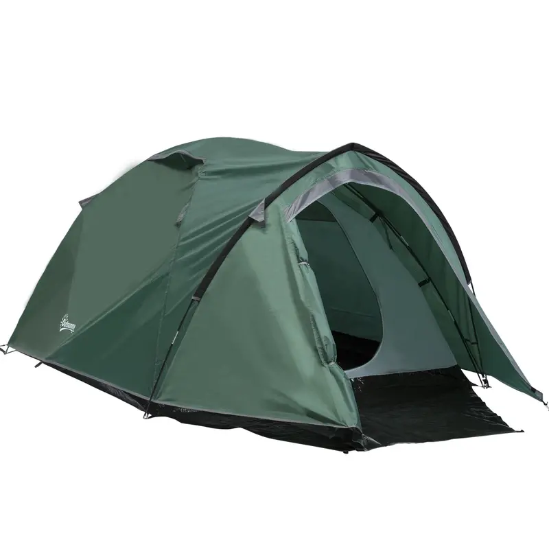 3–4 Person Dome Tent With Large Waterproof Windows And Eco-Friendly Green Finish 1