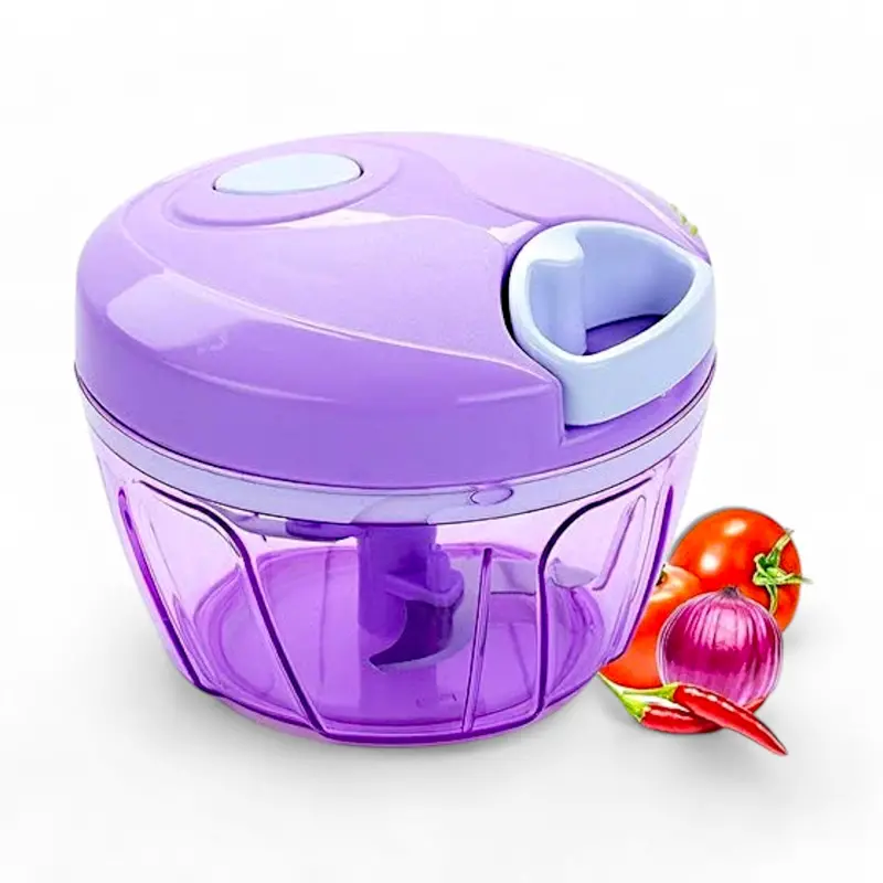 3-Blade Manual Food Chopper – Compact 550Ml Veggie & Fruit Cutter For Effortless Kitchen Prep 1