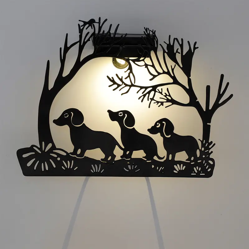 3-Dog Solar-Powered Garden Wall Light – Warm White Led, 20.5 Cm, Bright Garden 1