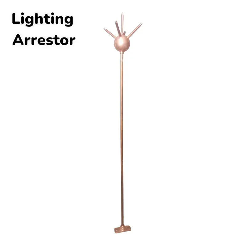 3-Foot Lightning Arrester With 5-Point Grounding Spike – High-Conductivity Aluminum 1