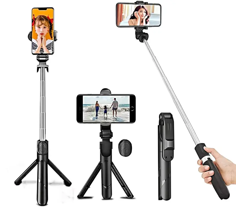 3-In-1 Extendable Selfie Stick Tripod – Bluetooth Remote Monopod With 360° Rotating Phone Mount 1