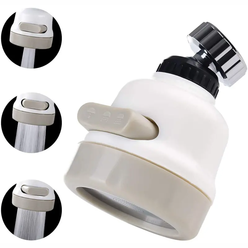 3-Mode Rotatable Kitchen Faucet Sprayer – Splash-Proof Water-Saving Nozzle With Filter & Aerator Extension For Sink & Basin Taps 1