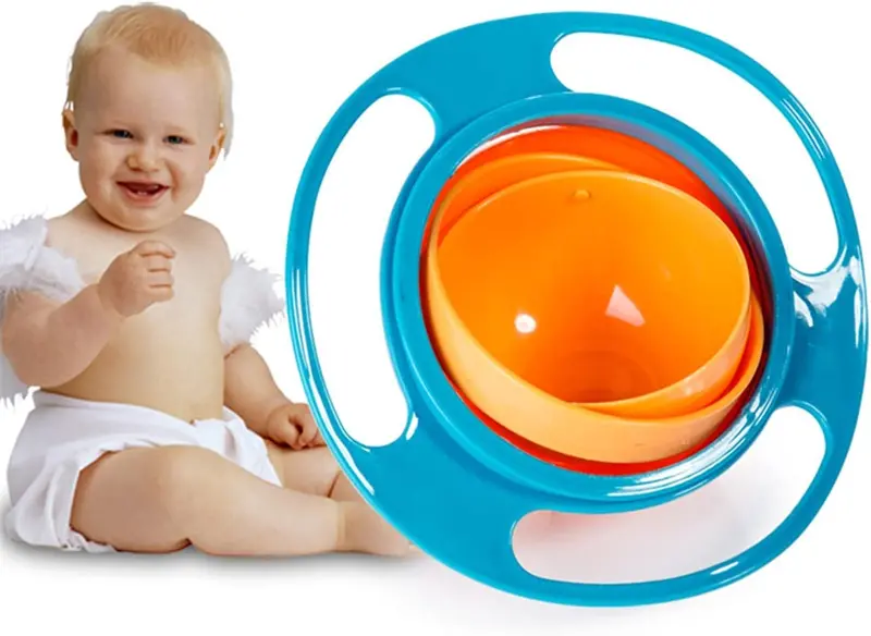 360° Gyroscopic Feeding Bowl For Toddlers – Spill-Resistant Rotating Lunch Dish With Colorful Design Options 1
