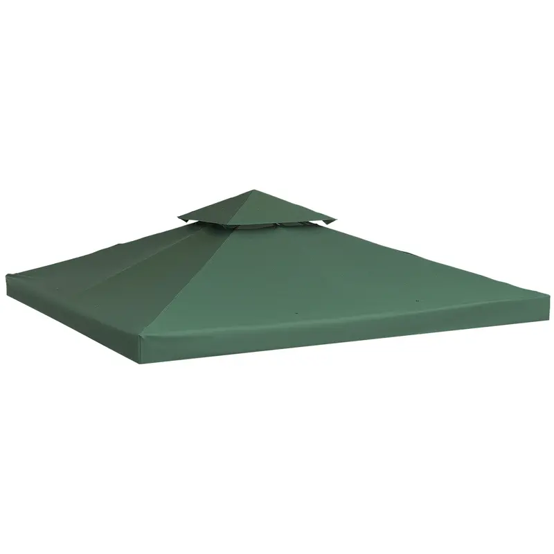 3M Double-Tier Gazebo Replacement Top Cover – Dark Green Canopy For Pavilion Roofs 1