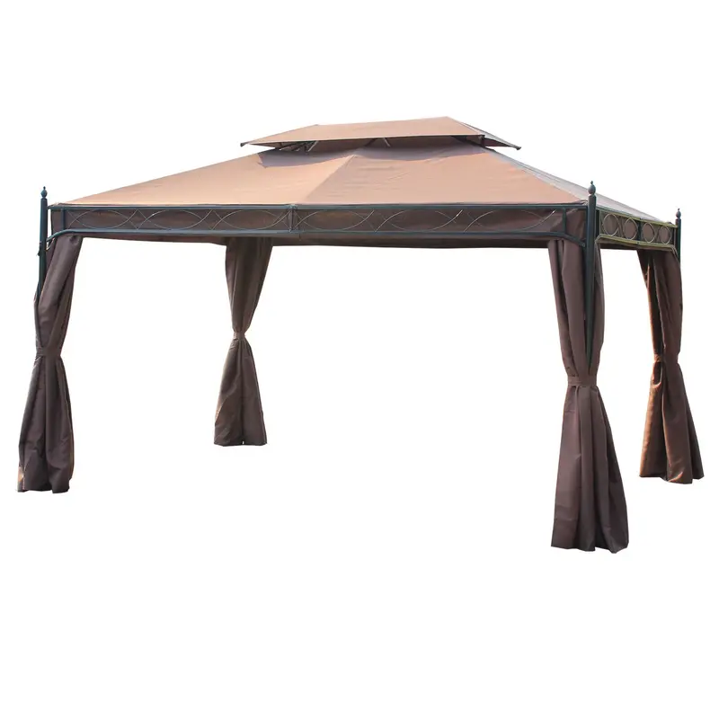 3M X 4M Garden Gazebo With Steel Frame And Waterproof Canopy 1