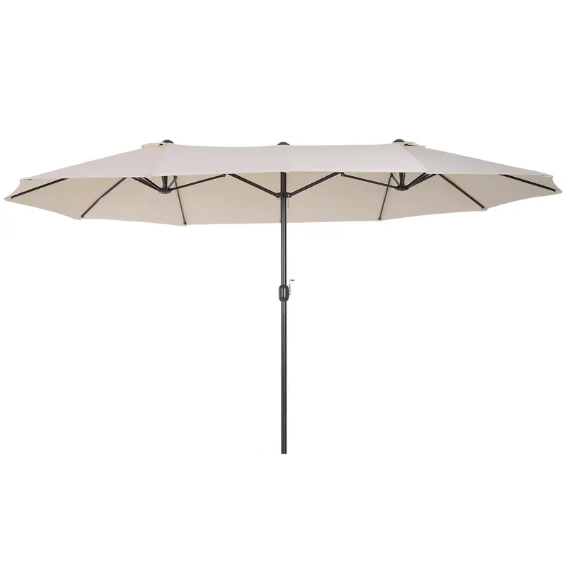 4.6-Meter Double-Sided Beige Patio Parasol For All-Day Shade 1