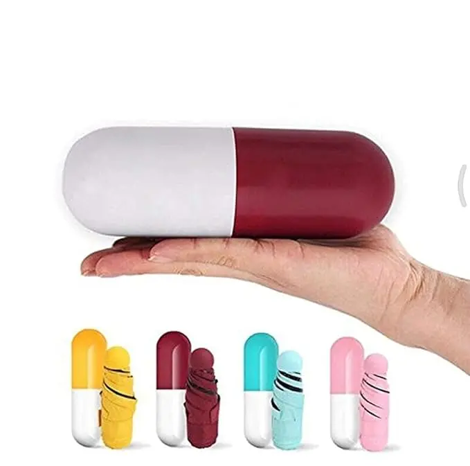 4-Fold Windproof Uv Protection Umbrella – Compact Capsule Design With Sun & Rain Shield For Travel And Commuting 1