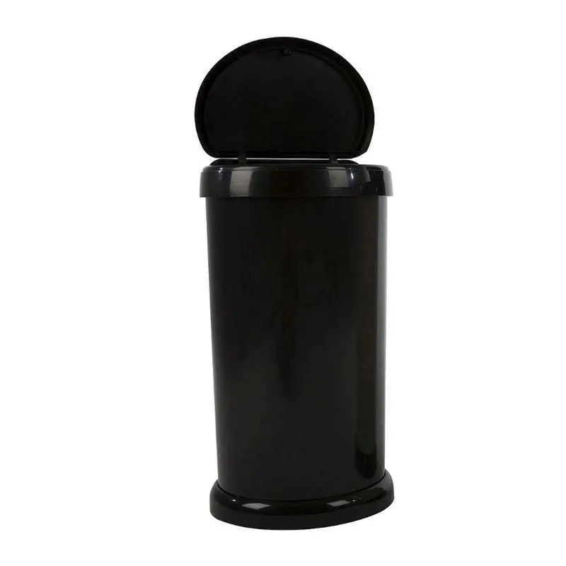 42-Litre Black Touch-Lid Plastic Storage Bin By Moda 1