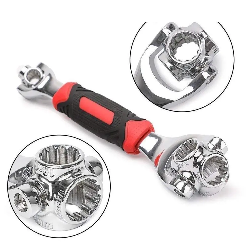 48-In-1 Universal Socket Wrench Set – 360° Rotating Hand Tool For Hex, Torx & Square Fasteners 1