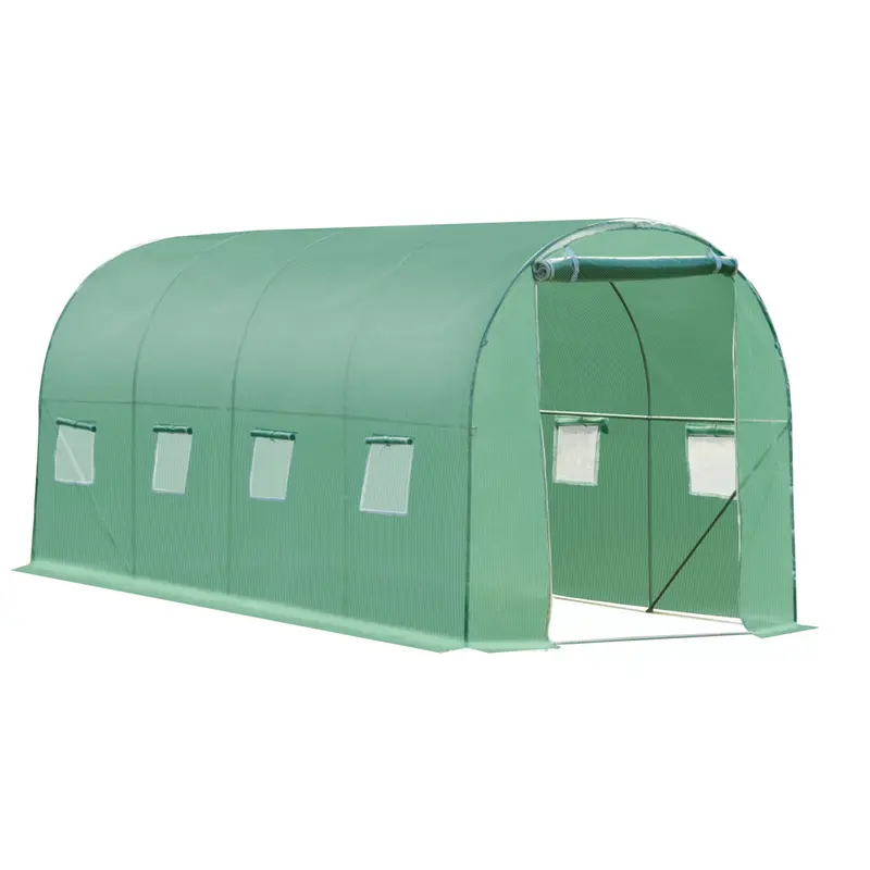 4M X 2M Polytunnel Greenhouse With Zippered Door & Ventilation Windows 1