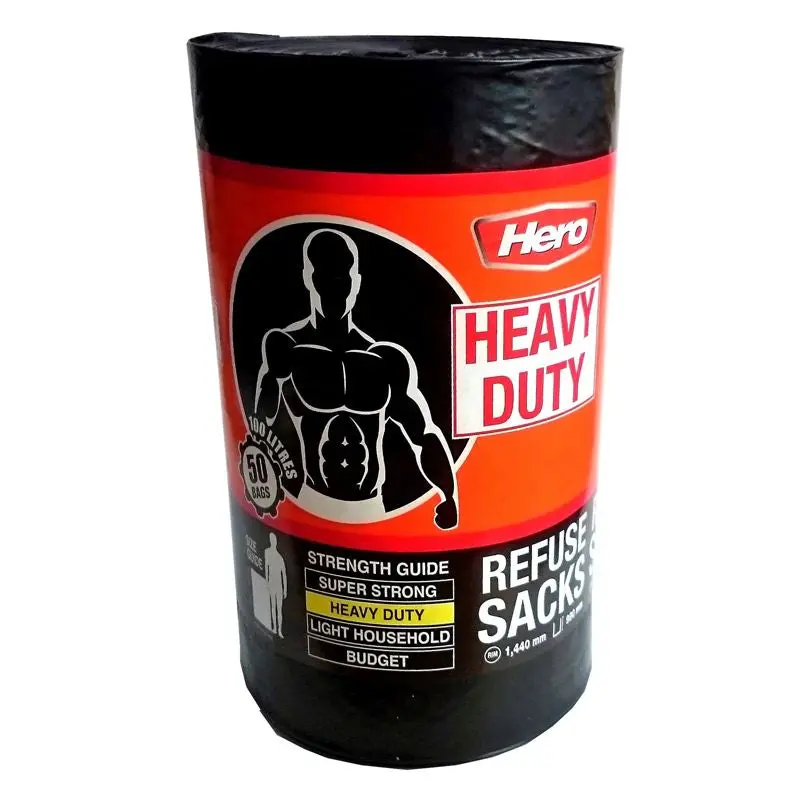 50-Pack Heavy-Duty Refuse Sacks – 100-Litre Industrial Strength Bin Liners 1