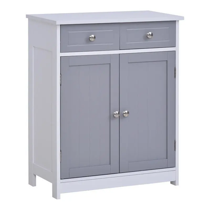 75 × 60 Cm Freestanding Bathroom Cabinet – Two-Drawer Unit With Adjustable Shelf And Vintage-Inspired Metal Handles 1
