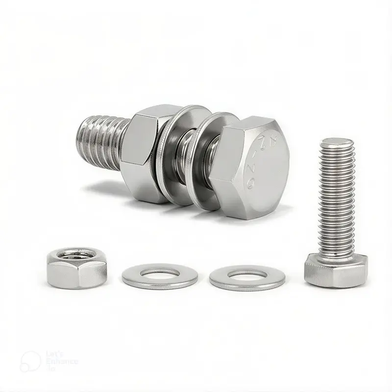 A2-70 Stainless Steel Bolt, Nut, And Washer Set (Corrosion-Resistant Fasteners) 1