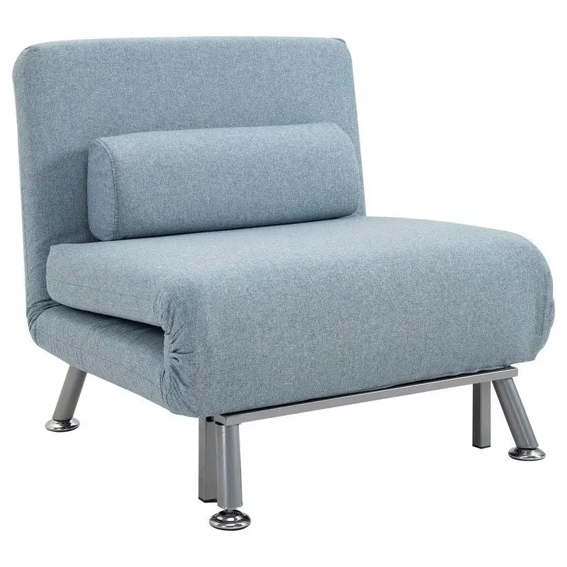 Adjustable Blue Futon Sofa Chair With Reclining Back By Homcom 1