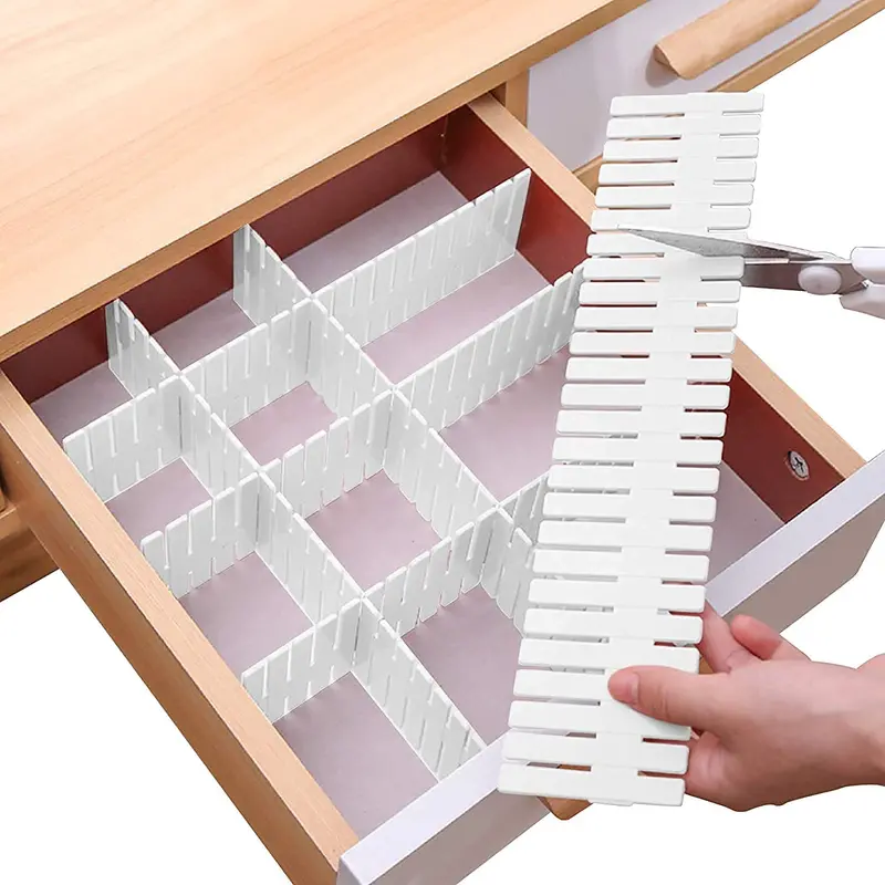 Adjustable Drawer Divider Kit – Diy Plastic Grid Organizers For Socks, Underwear, Makeup & Kitchen Supplies 1