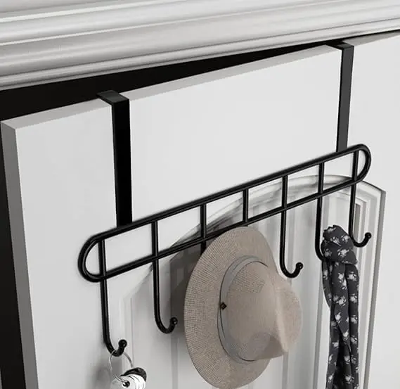 Adjustable Over-The-Door Hook Organizer – Heavy-Duty Steel Hanger Rack For Closets & Entryways 1