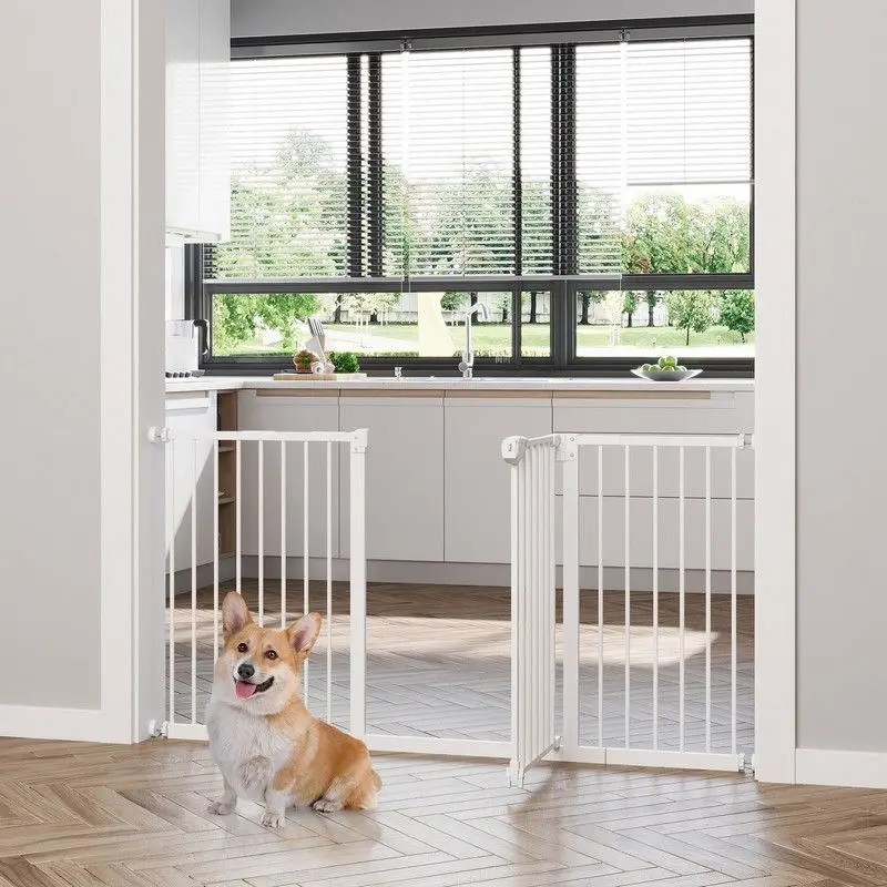 Adjustable Pet Safety Gate – Pressure-Mounted Dog Barrier For Doorways (Pawhut) 1