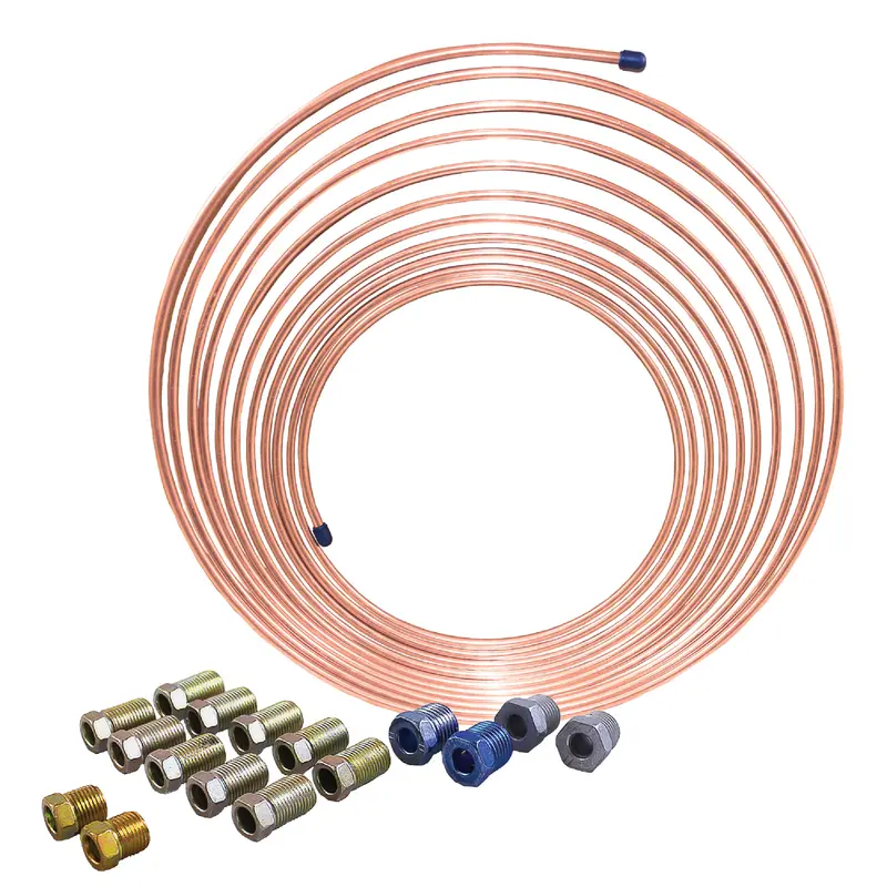 Ags Cnc-425K Complete Brake Line Kit – 1/4" X 25 Ft Nicopp Tubing With Tube Nut Assortment 1