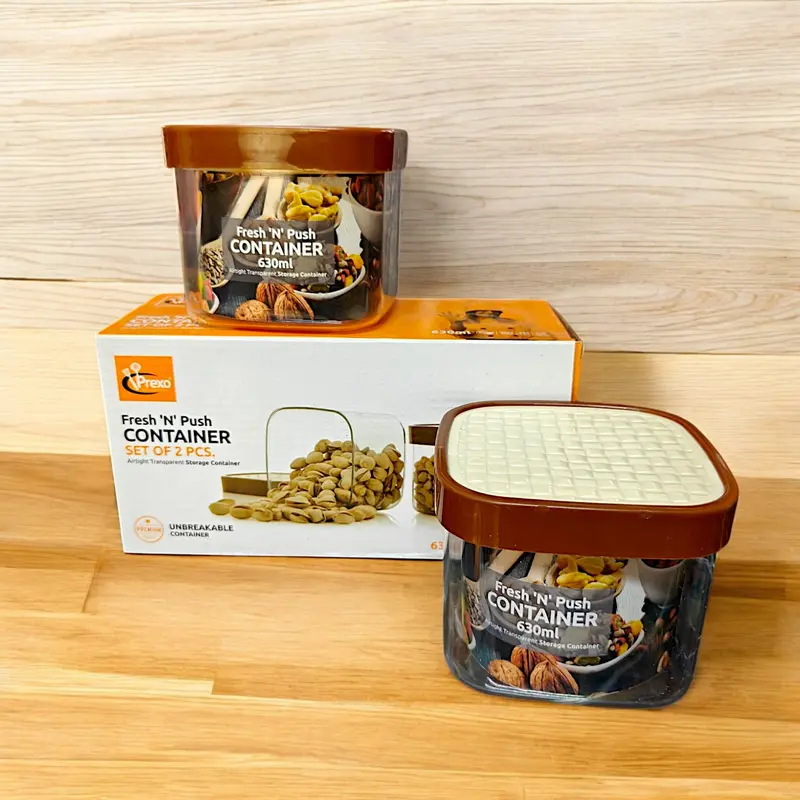 Airtight Plastic Food Storage Containers – 630Ml Stackable Set (2-Piece) 1