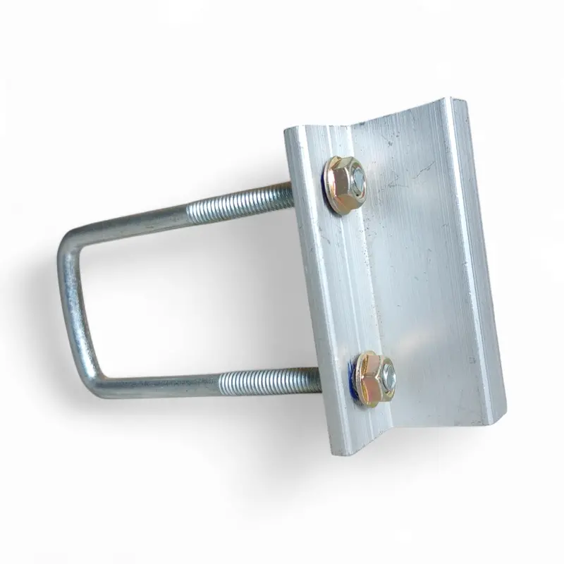 Aluminum Solar End Clamp With U-Bolt – Galvanized Iron Mounting Bracket For Pv Module Securing 1