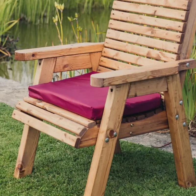 Amesbury Burgundy Waterproof Single-Seat Cushion – All-Weather Garden Seat Cover (R1C) 1