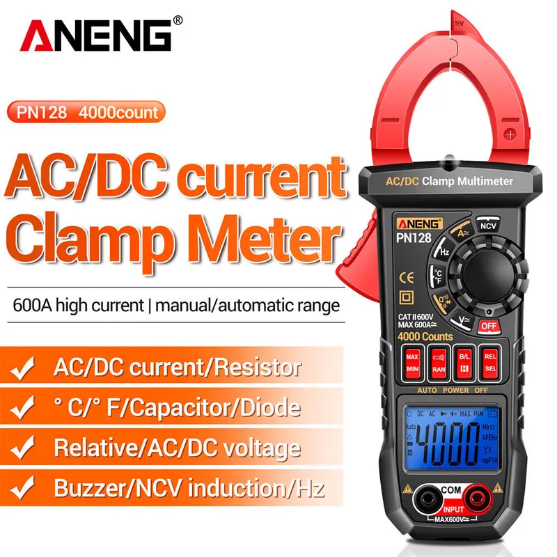 Aneng Pn128 600A Digital Clamp Meter For Ac/Dc Voltage And Current Testing 1