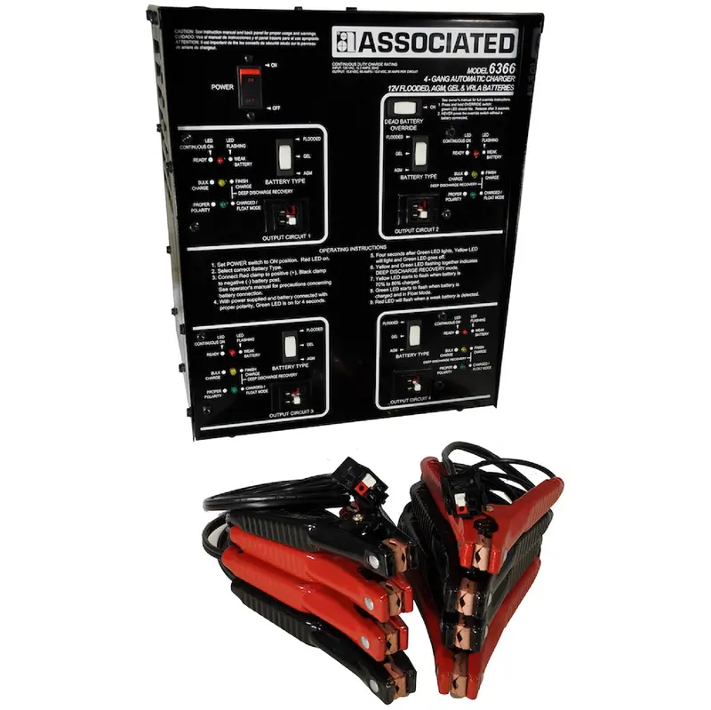 Associated Equipment 6366 4-Bank Smart Charger For 20V–24V Battery Packs 1