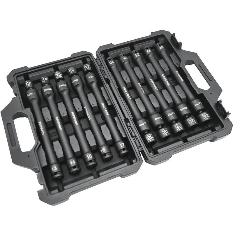 Astro Pneumatic 78254 10-Piece 1/2" Drive Pinless Universal Extension Socket Set – Metric 1