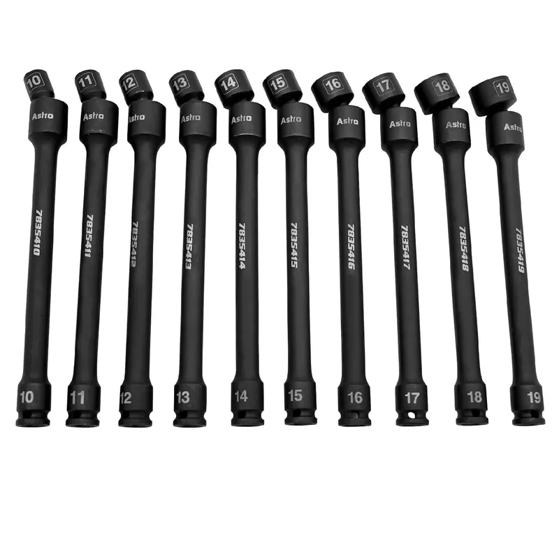 Astro Pneumatic 78354 – 10-Piece 3/8" Drive Pinless Universal Impact Extension Set 1