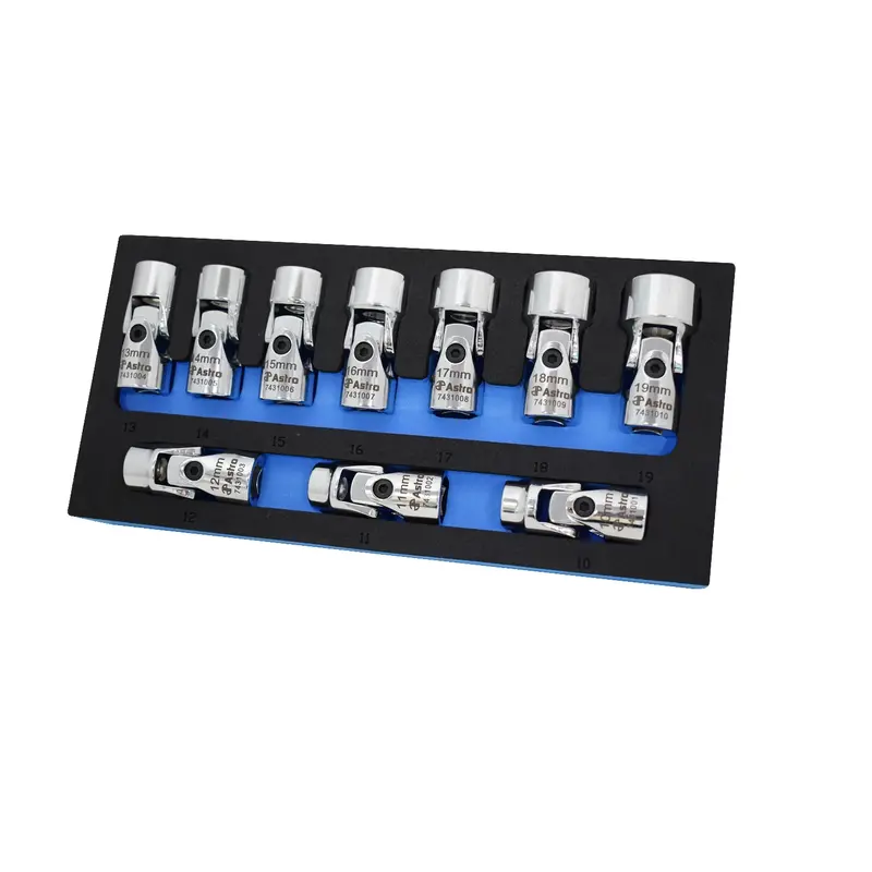 Astro Tools 74310 Ten-Piece 3/8" Drive 6-Point Metric Flex Socket Set 1