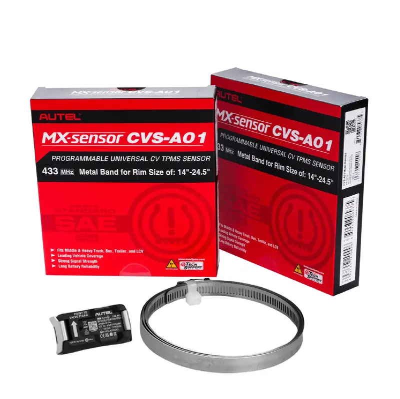 Autel Cvs-A01 Commercial Vehicle Tpms Sensor – Metal-Band Design For 14–24.5-Inch Rims 1