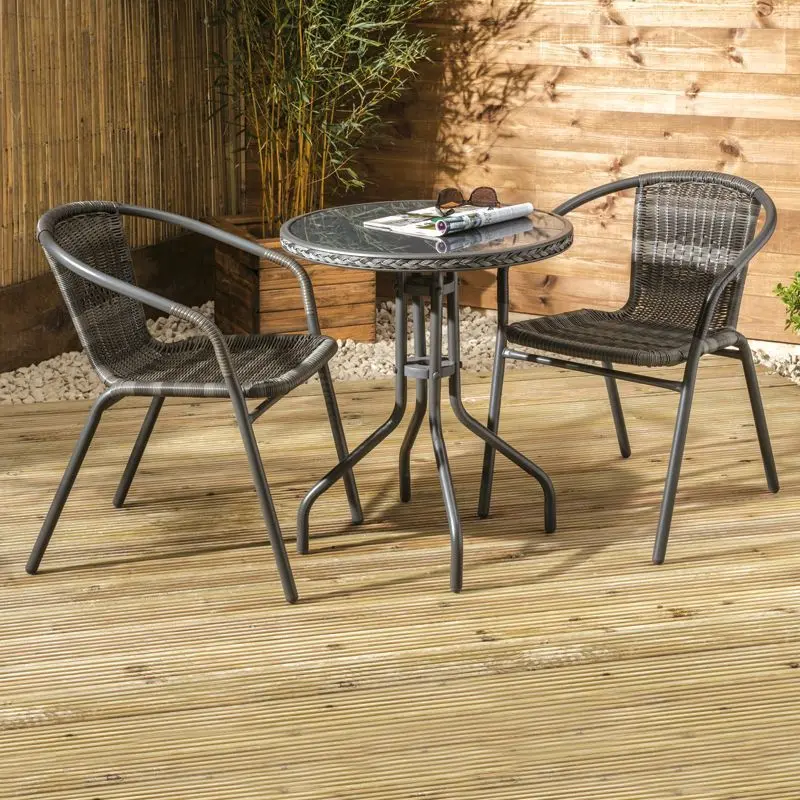 Avignon Bistro Set For Two – Compact Garden Dining Ensemble By Croft 1