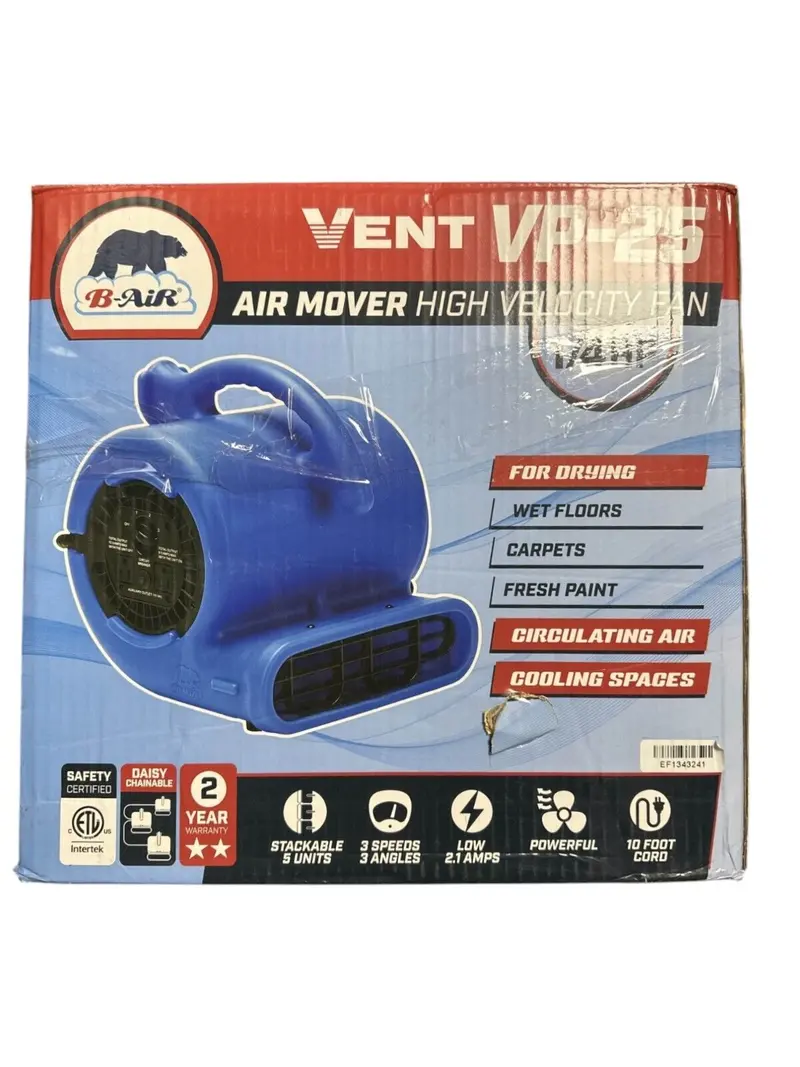 B-Air Vp-25 High-Velocity Air Mover – ¼ Hp Commercial-Grade Fan 1