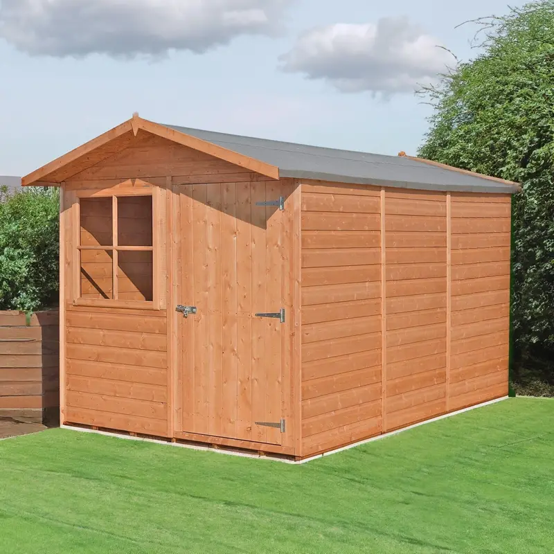 Barraca Apex Garden Shed – 9'6" X 6'8", Dip-Treated Shiplap 1