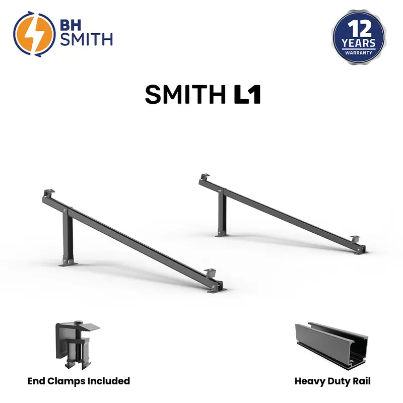 Bhs Aluminum Smith L1 Solar Rail System – Lightweight Single-Panel Mounting Solution 1